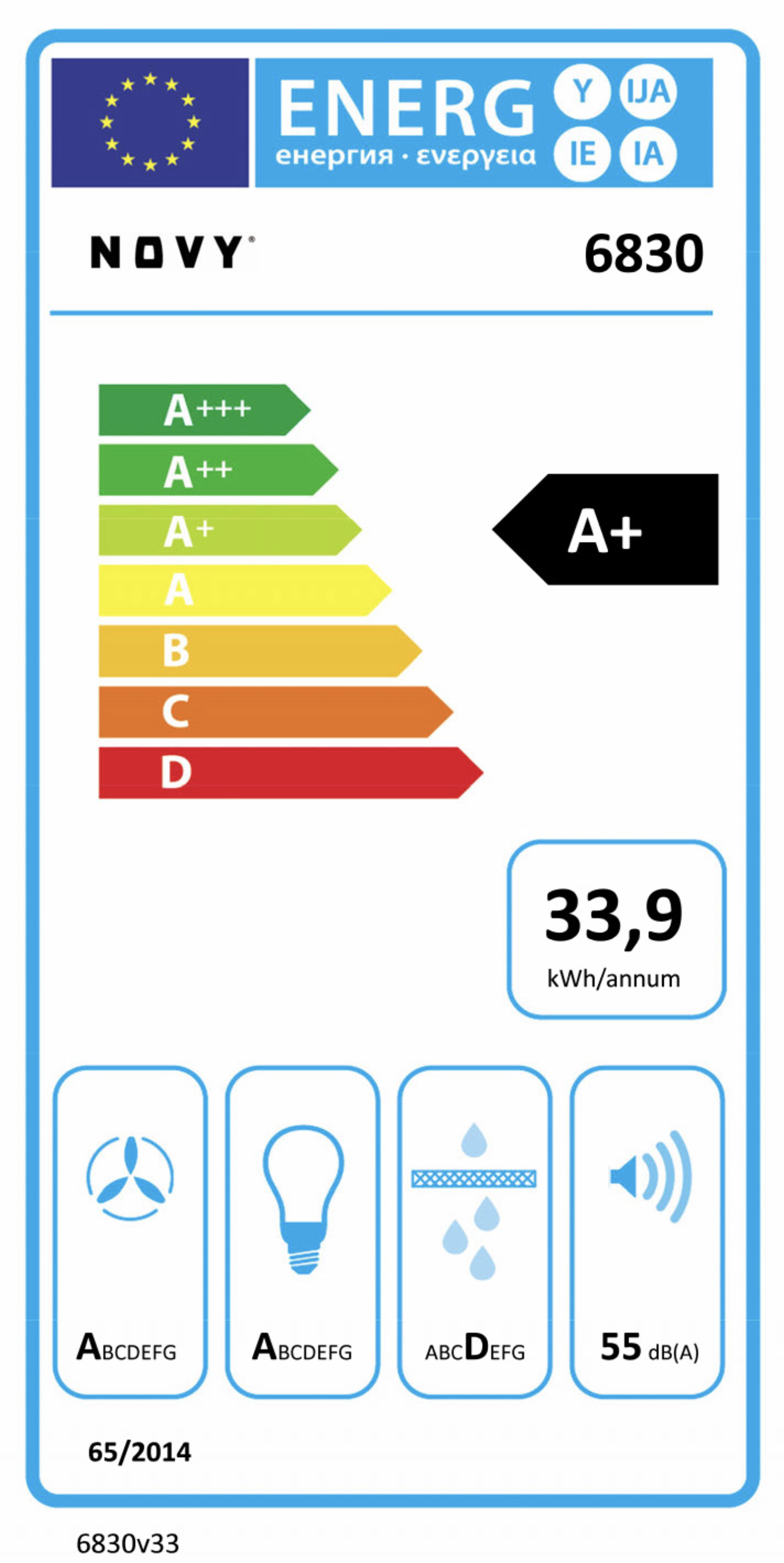 NOVY 6830 Pureline plafonddampkap - 90cm