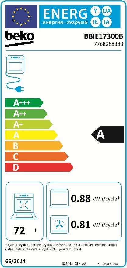 BEKO BBIES17300B multifunctionele oven - 60cm