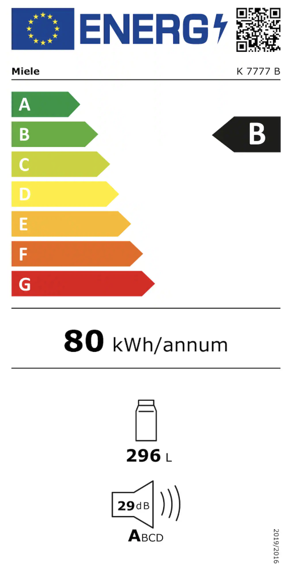 MIELE K7777B koelkast zonder vriesvak - 177cm MIELE K7777B koelkast zonder vriesvak - 177cm