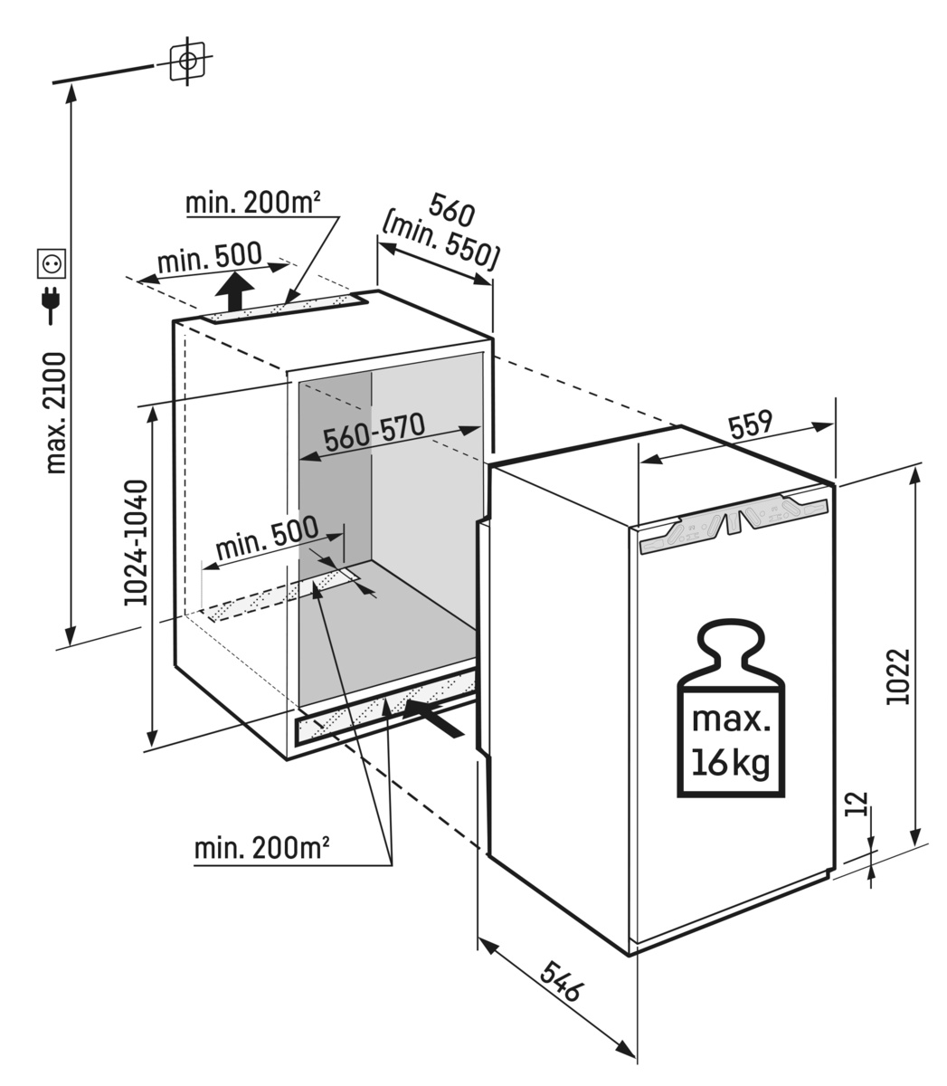 LIEBHERR IRD400062 koelkast zonder vriesvak - 102cm LIEBHERR IRD400062 koelkast zonder vriesvak - 102cm