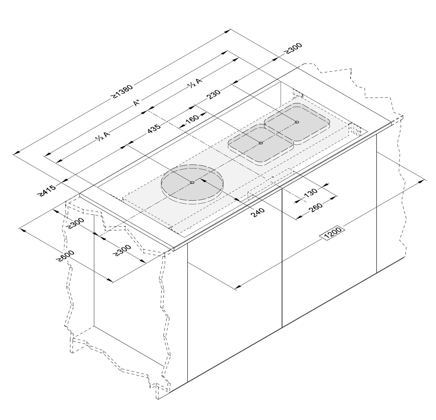 NOVY 53006-C0 inductiesysteem onderbouw