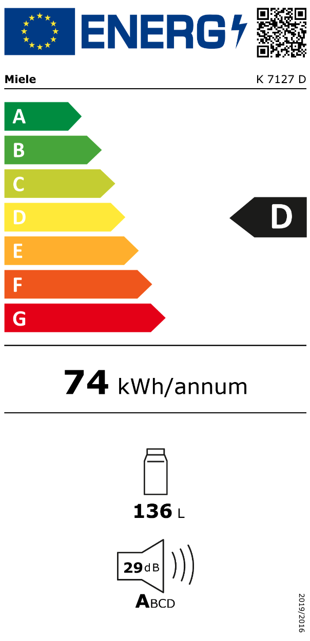 MIELE K7127D koelkast zonder vriesvak - 88cm MIELE K7127D koelkast zonder vriesvak - 88cm