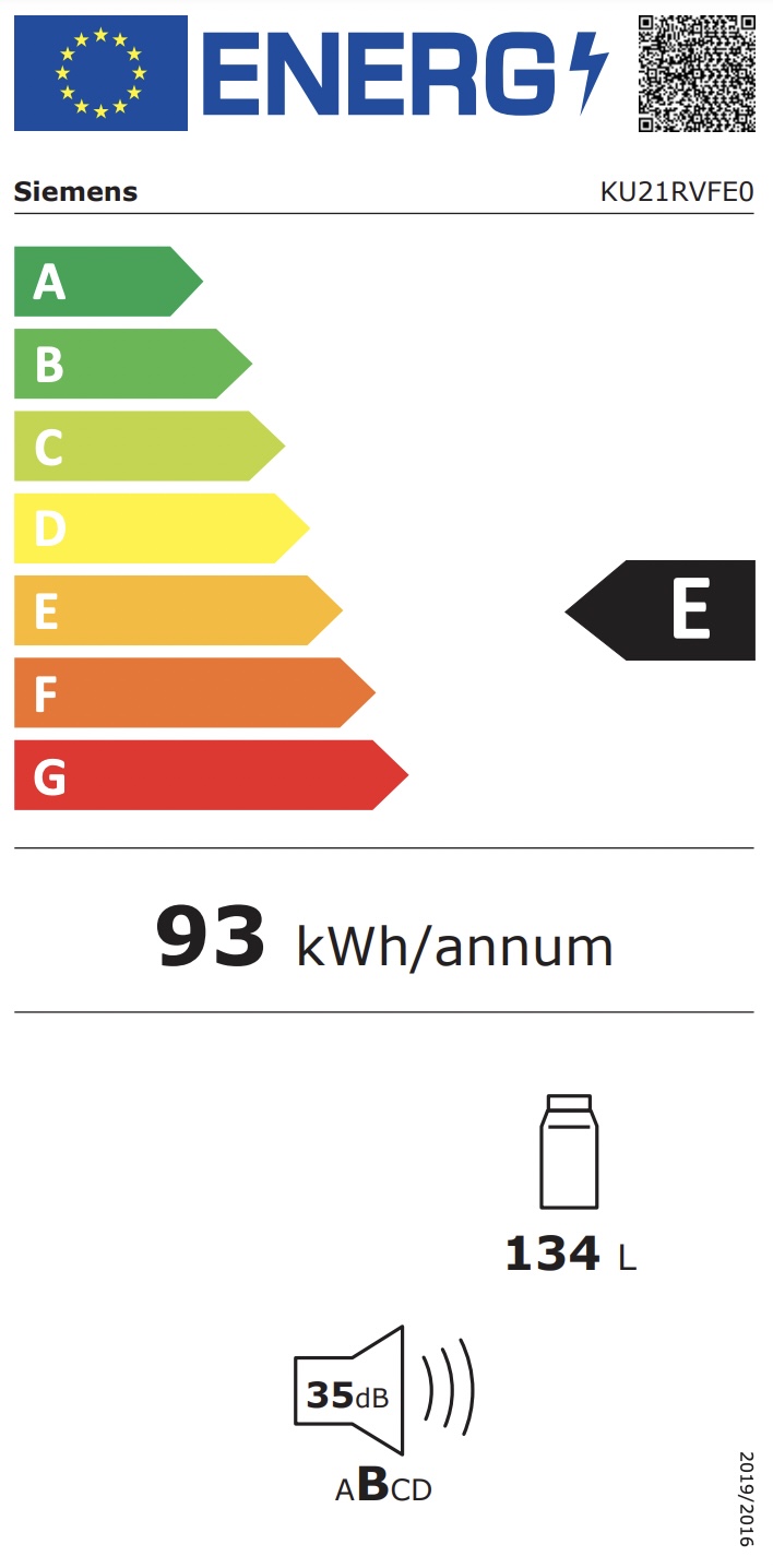 SIEMENS KU21RVFE0 IQ300 onderbouw koelkast zonder vriesvak - 82cm
