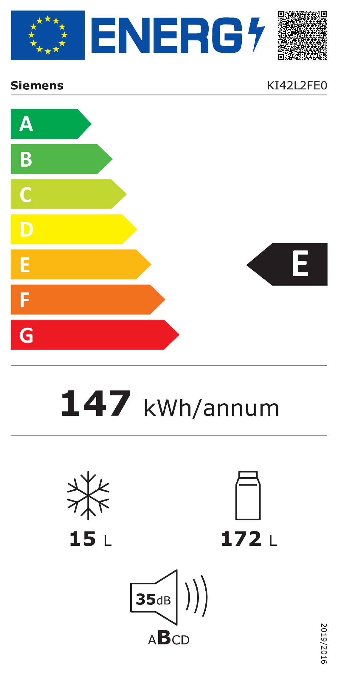 SIEMENS KI42L2FE0 IQ300 koelkast met vriesvak - 122cm SIEMENS KI42L2FE0 IQ300 koelkast met vriesvak - 122cm
