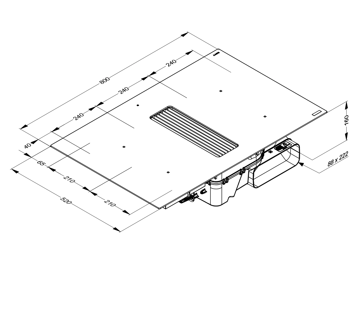 NOVY 1861-G1 EASY kookplaat met afzuiging - 80cm