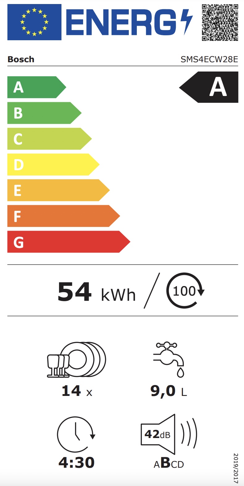 BOSCH SMS4ECW28E SERIE 4 vrijstaande vaatwasser