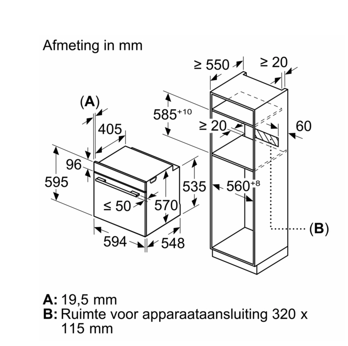 BOSCH HBG3720B4 Series 4 multifunctionele oven - 60cm