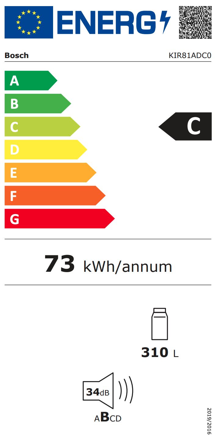 BOSCH KIR81ADC0 koelkast zonder vriesvak - 177cm