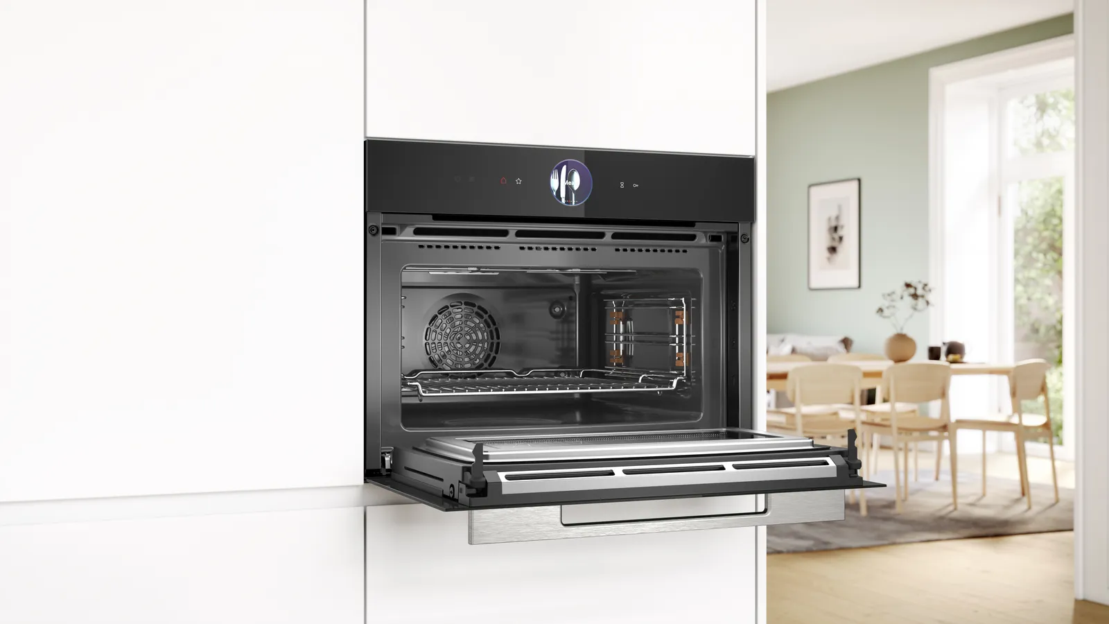 BOSCH CMG7761B1 SERIE 8 multifunctionele oven met microgolfoven - 45cm