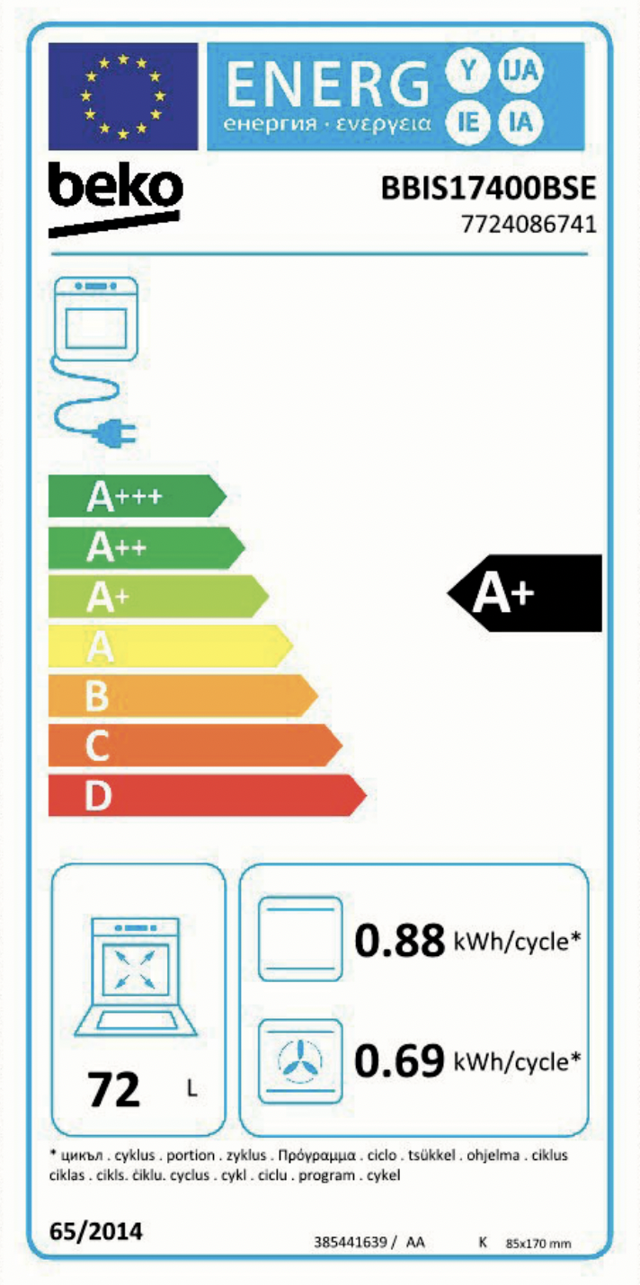 BEKO BBIS17400BSE multifunctionele oven met stoomtoevoeging - 60cm