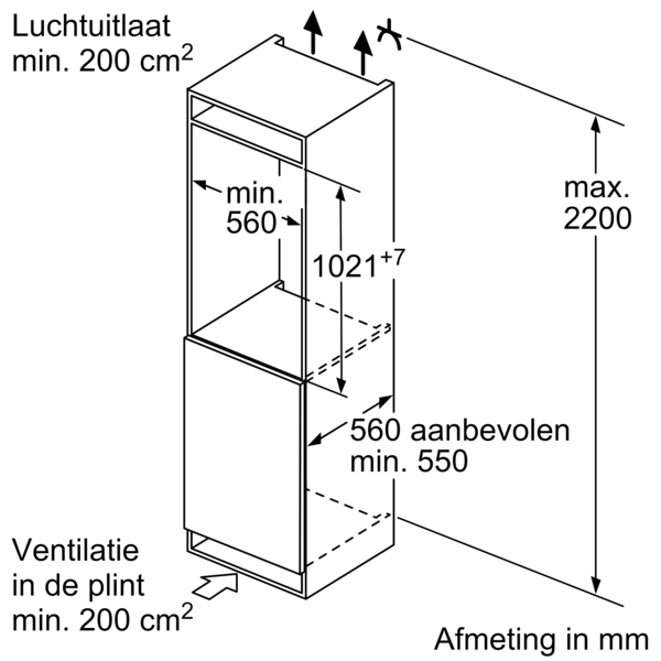 BOSCH KIR31EFE0 SERIE 4 koelkast zonder vriesvak - 102cm