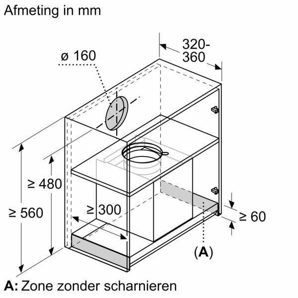 BOSCH DBB63BC60 geïntegreerde dampkap - 60cm