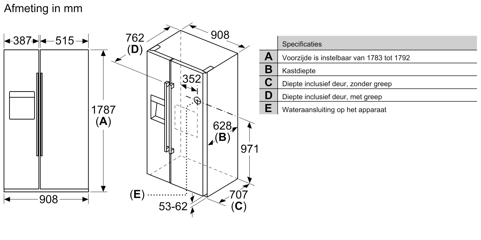 SIEMENS KA93GAIEP IQ500 side-by-side - 179cm