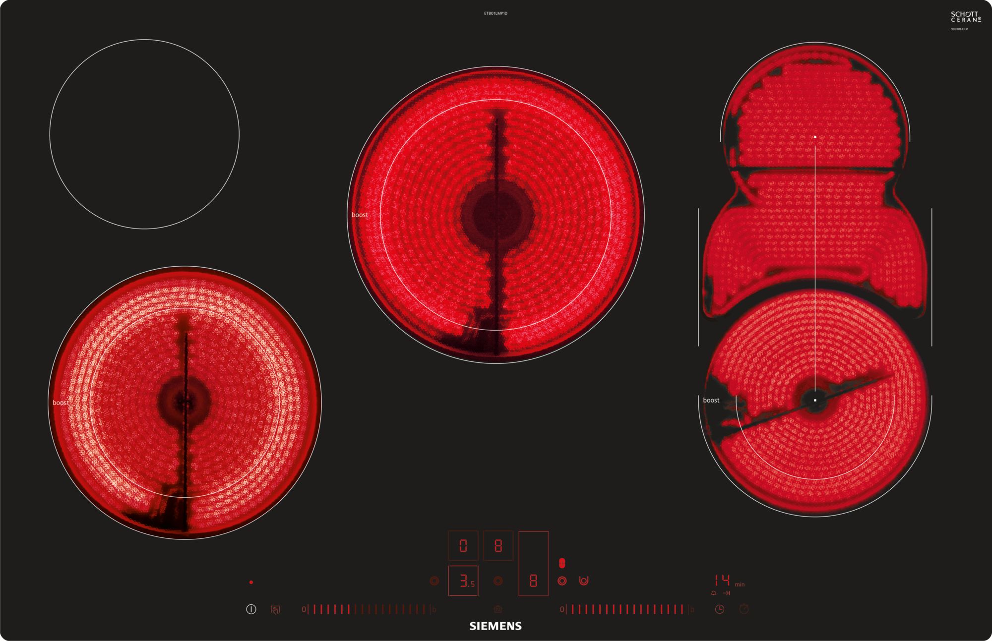 SIEMENS ET801LMP1D IQ500 vitrokeramische kookplaat - 80cm