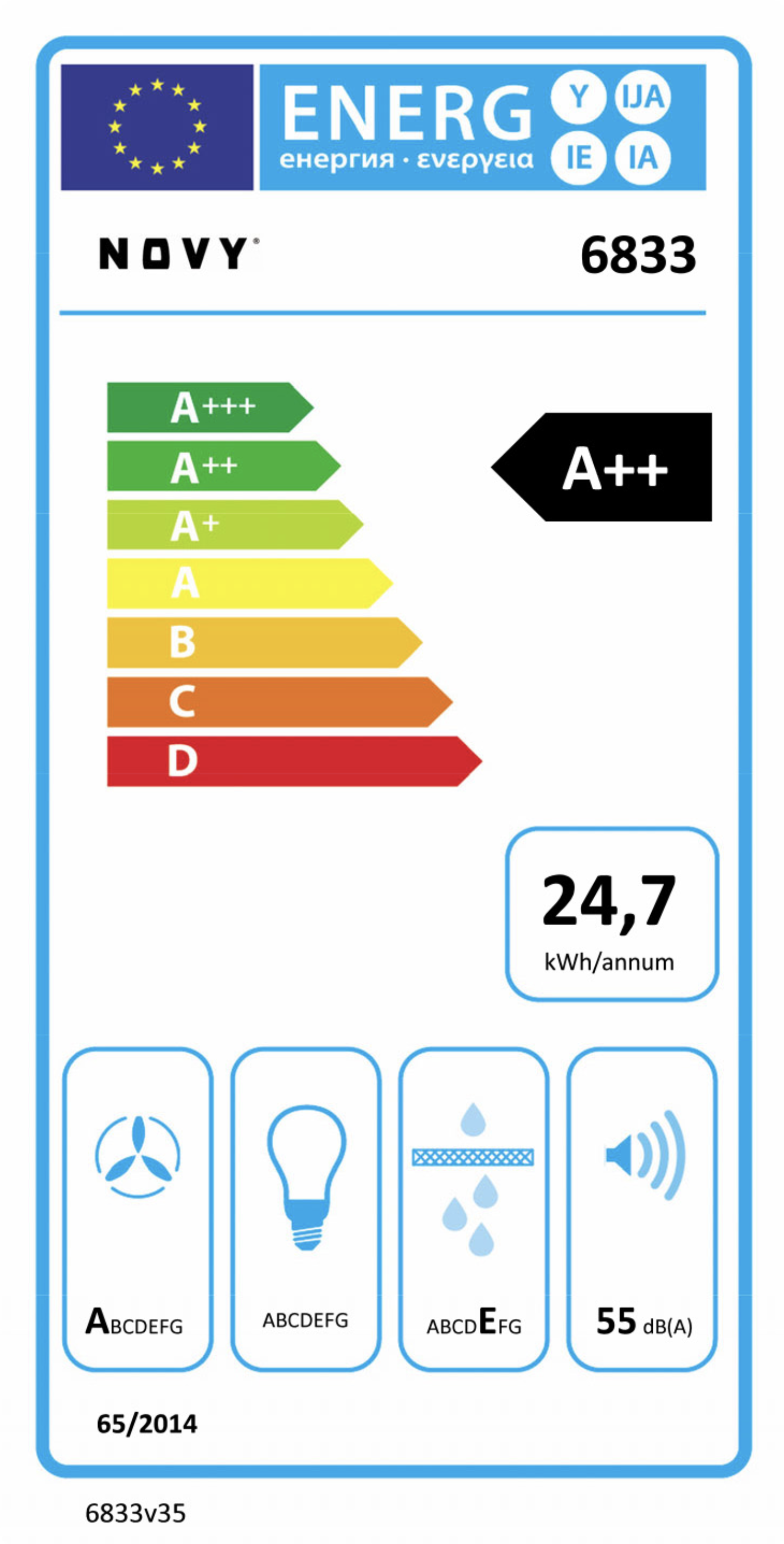 NOVY 6833 Pureline plafonddampkap - 90cm
