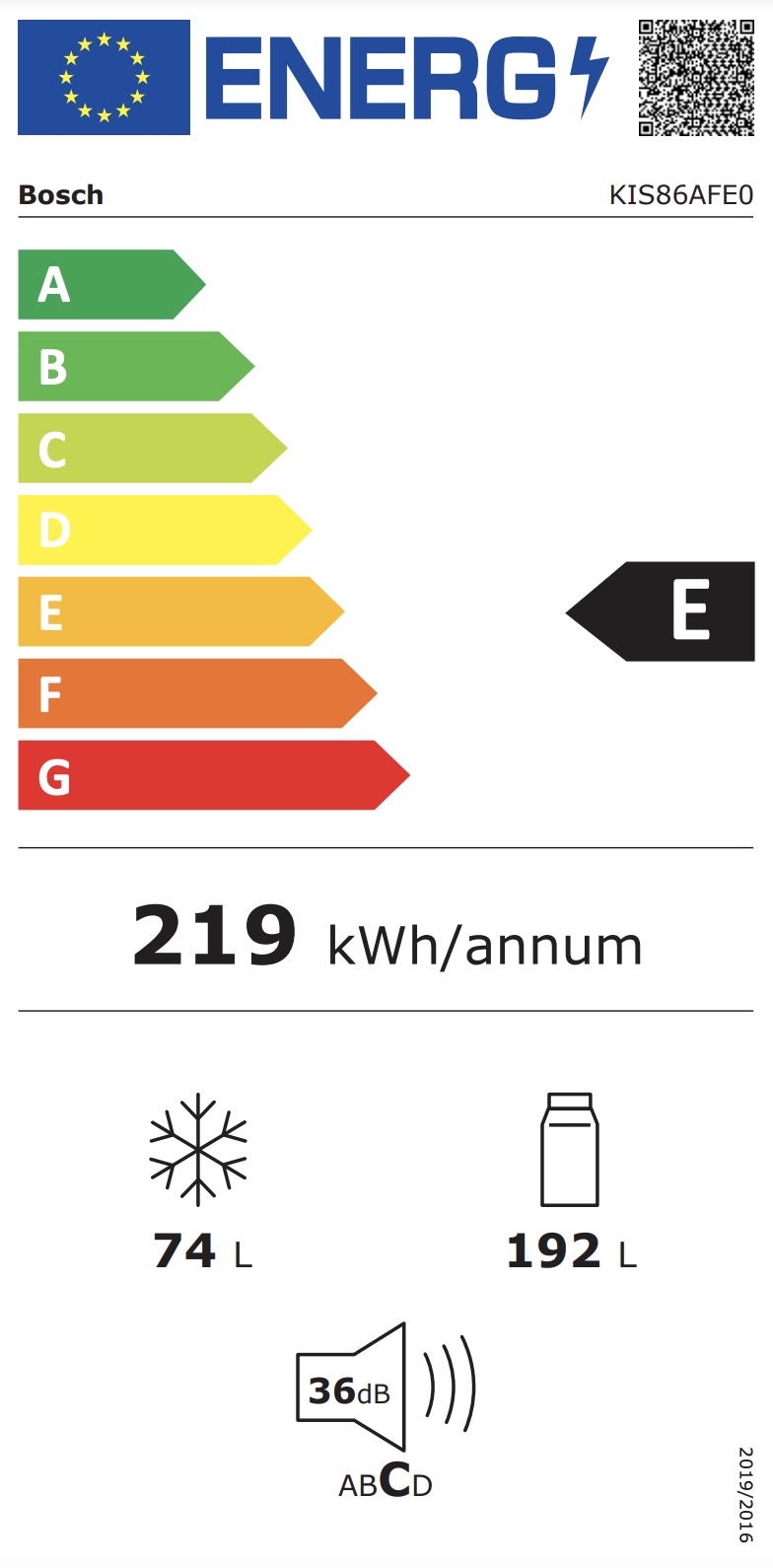 BOSCH KIS86AFE0 SERIE 6 koel-/vriescombinatie - 178cm