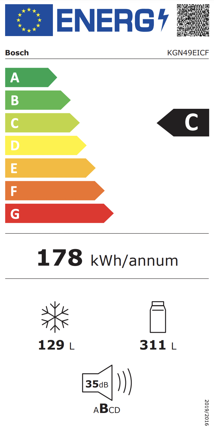 BOSCH KGN49EICF SERIE 4 vrijstaande koel-/vriescombinatie - 203cm