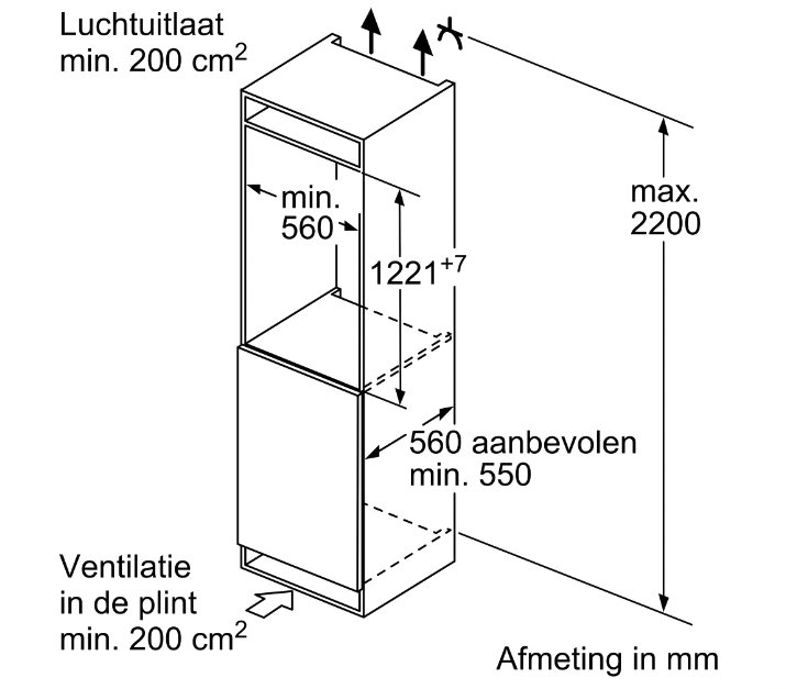 BOSCH KIL42ADD1 SERIE 6 koelkast met vriesvak  - 122cm BOSCH KIL42ADD1 SERIE 6 koelkast met vriesvak  - 122cm