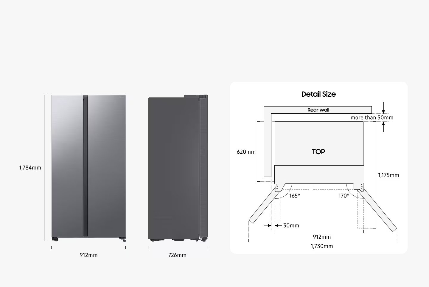 SAMSUNG RS90F64EDTEF side-by-side