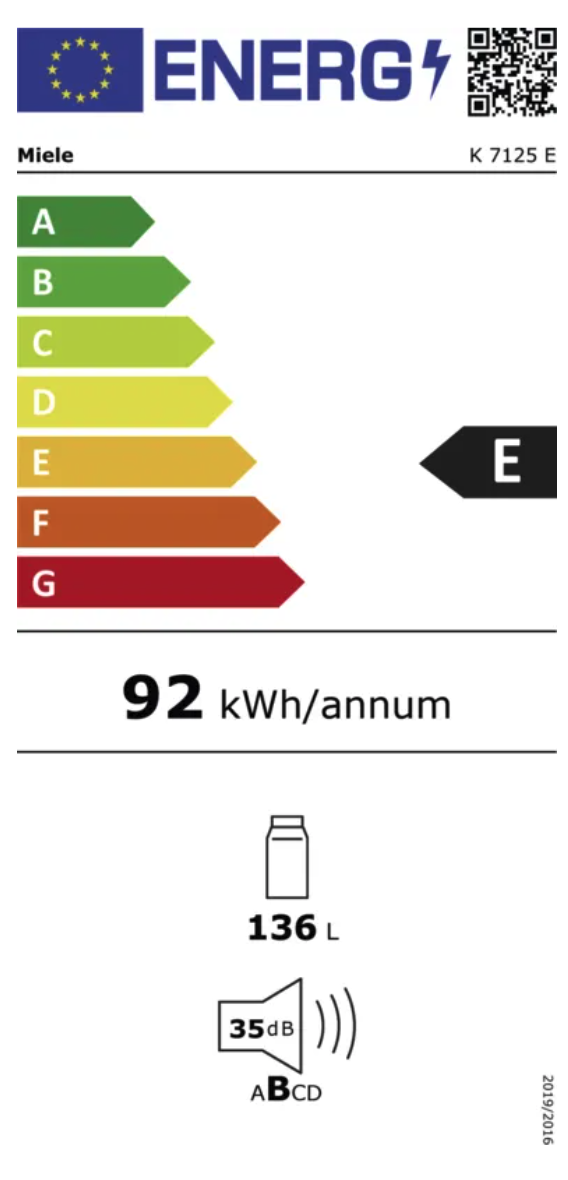 MIELE K7125E koelkast zonder vriesvak - 88cm MIELE K7125E koelkast zonder vriesvak - 88cm