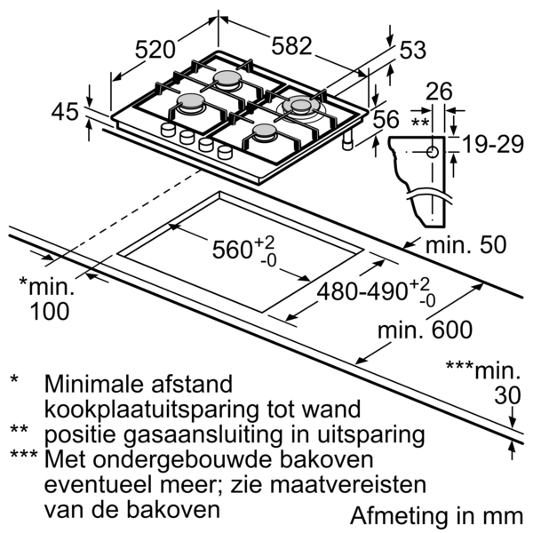 SIEMENS EC6A5HI90 gaskookplaat - 60cm