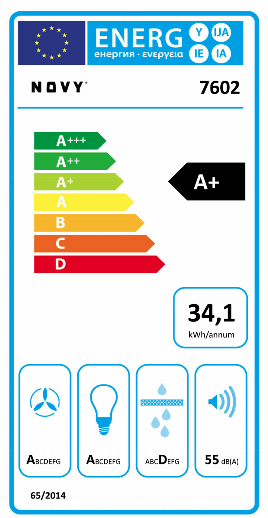 NOVY 7602 Flatline wandschouwdampkap - 90cm