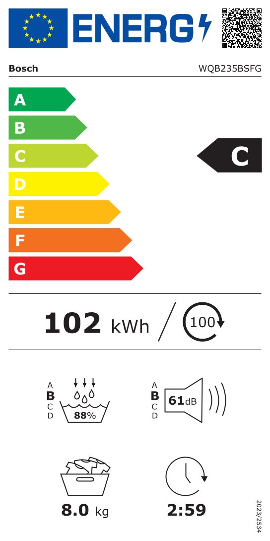 BOSCH WQB235BSFG SERIE 8 droogkast - warmtepomp