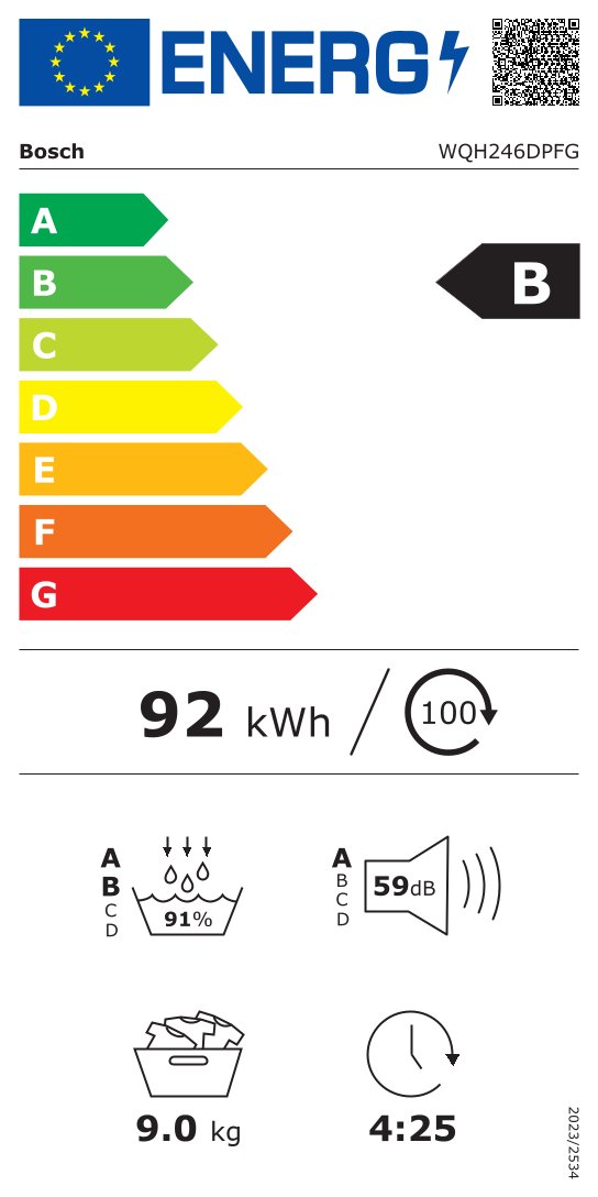 BOSCH WQH246DPFG Serie 6 droogkast - warmtepomp