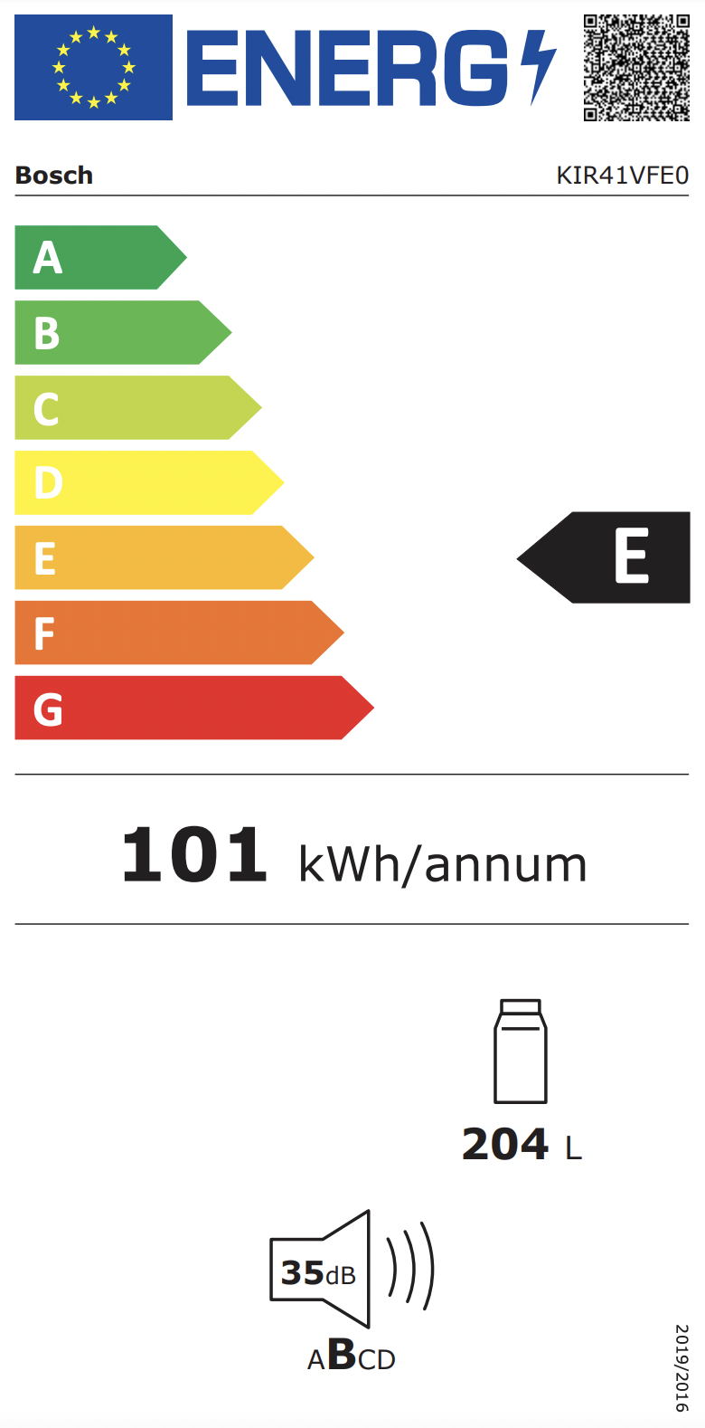 BOSCH KIR41VFE0 SERIE 4 koelkast zonder vriesvak - 122cm BOSCH KIR41VFE0 SERIE 4 koelkast zonder vriesvak - 122cm