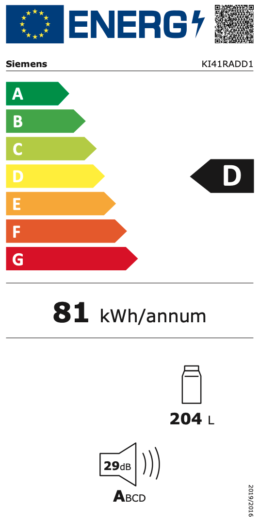 SIEMENS KI41RADD1 IQ500 koelkast zonder vriesvak - 122cm SIEMENS KI41RADD1 IQ500 koelkast zonder vriesvak - 122cm