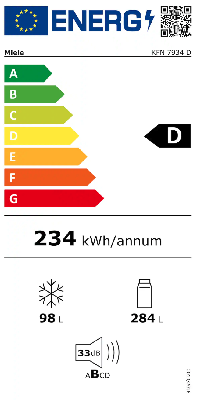 MIELE KFN7934DRE koel-/vriescombinatie - 194cm