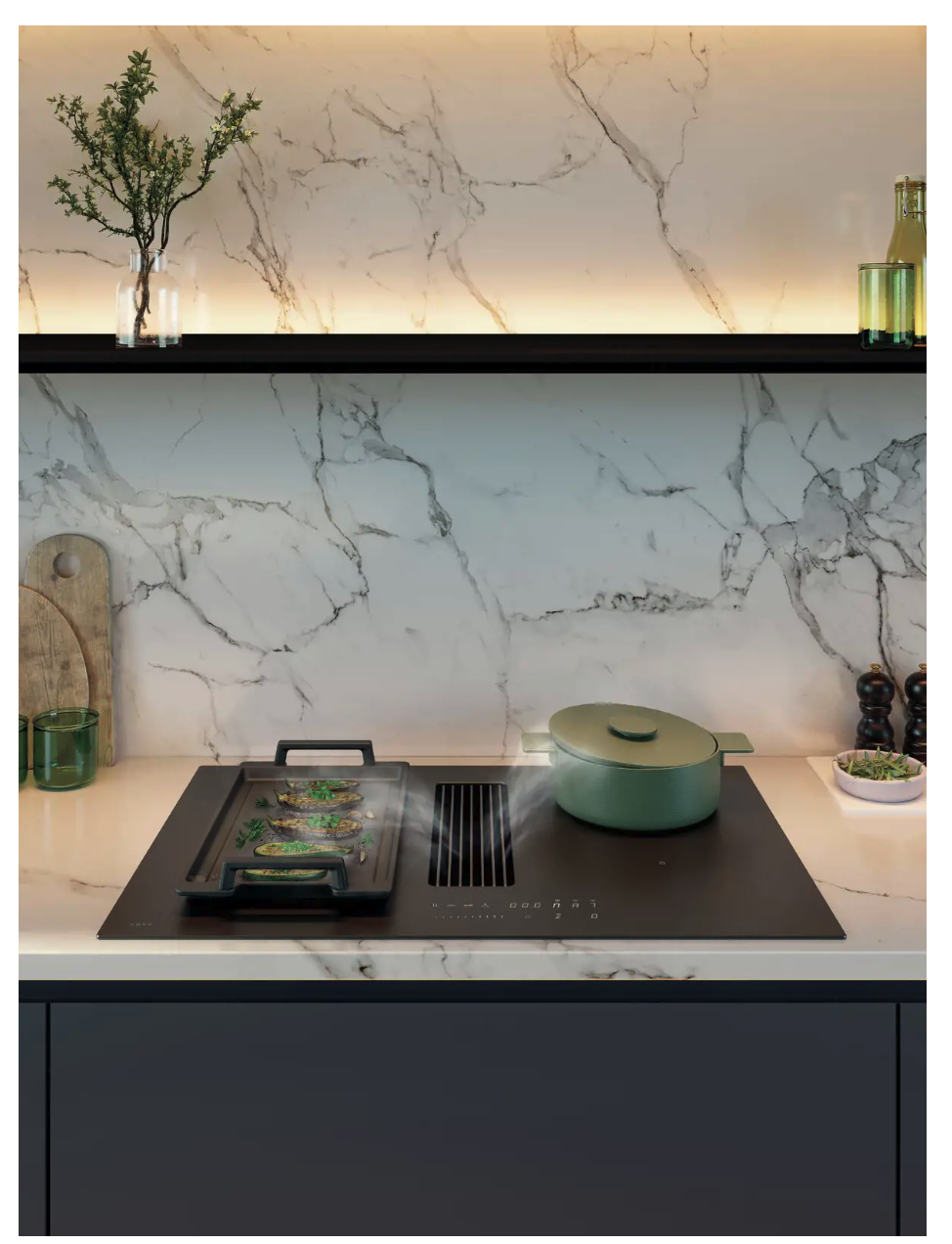 NOVY 1861-G1 EASY kookplaat met afzuiging - 80cm