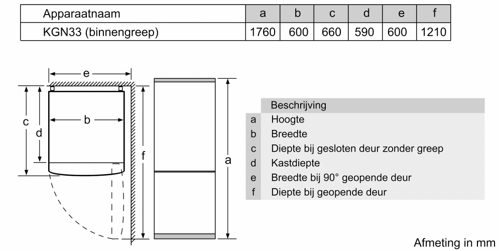 BOSCH KGN33NLEB SERIE 2 vrijstaande koel-/vriescombinatie - 176cm