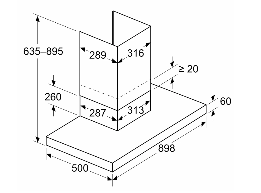 BOSCH DWB93BC30 wandschouwdampkap - 90cm