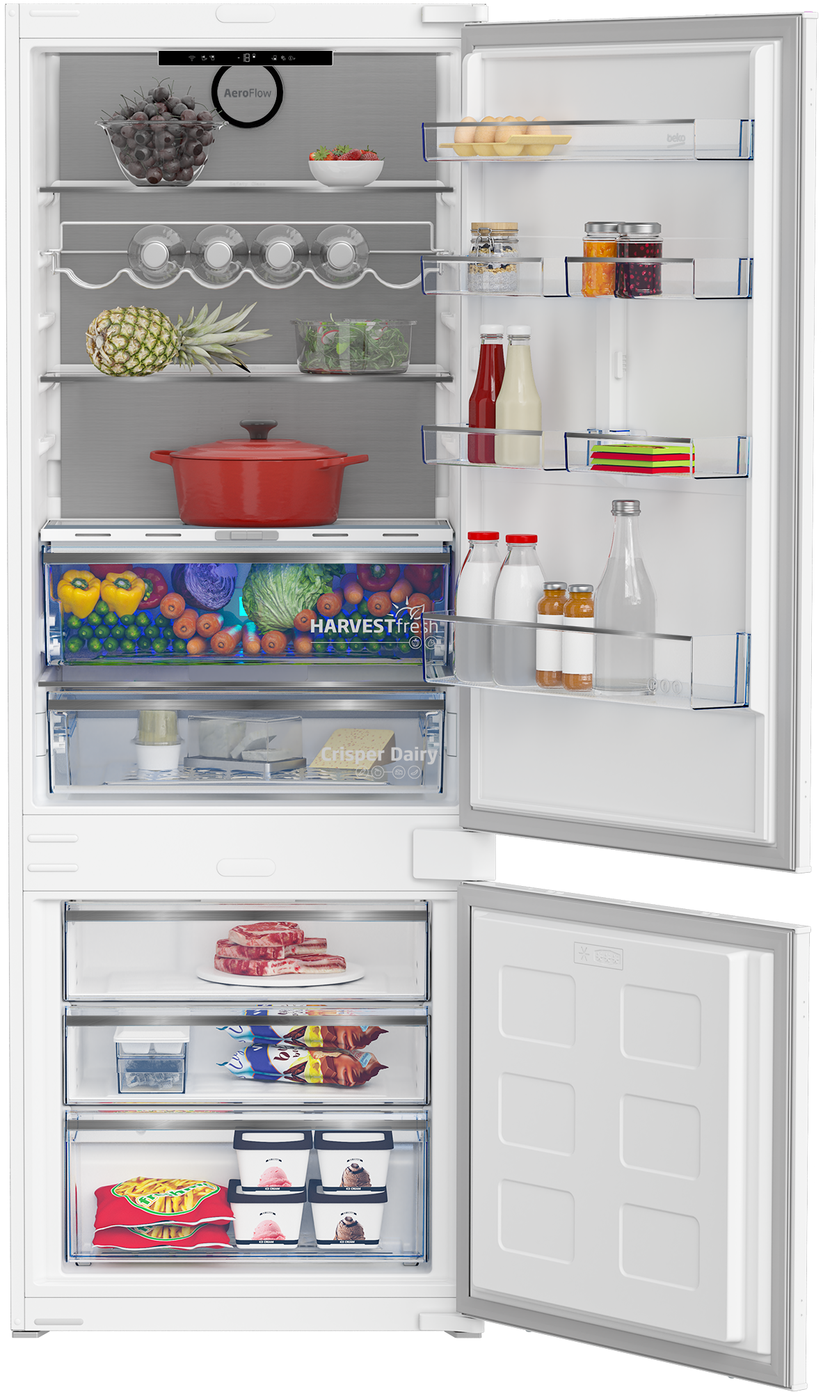 BEKO BCNE400E50SHN koel-/vriescombinatie - 193cm