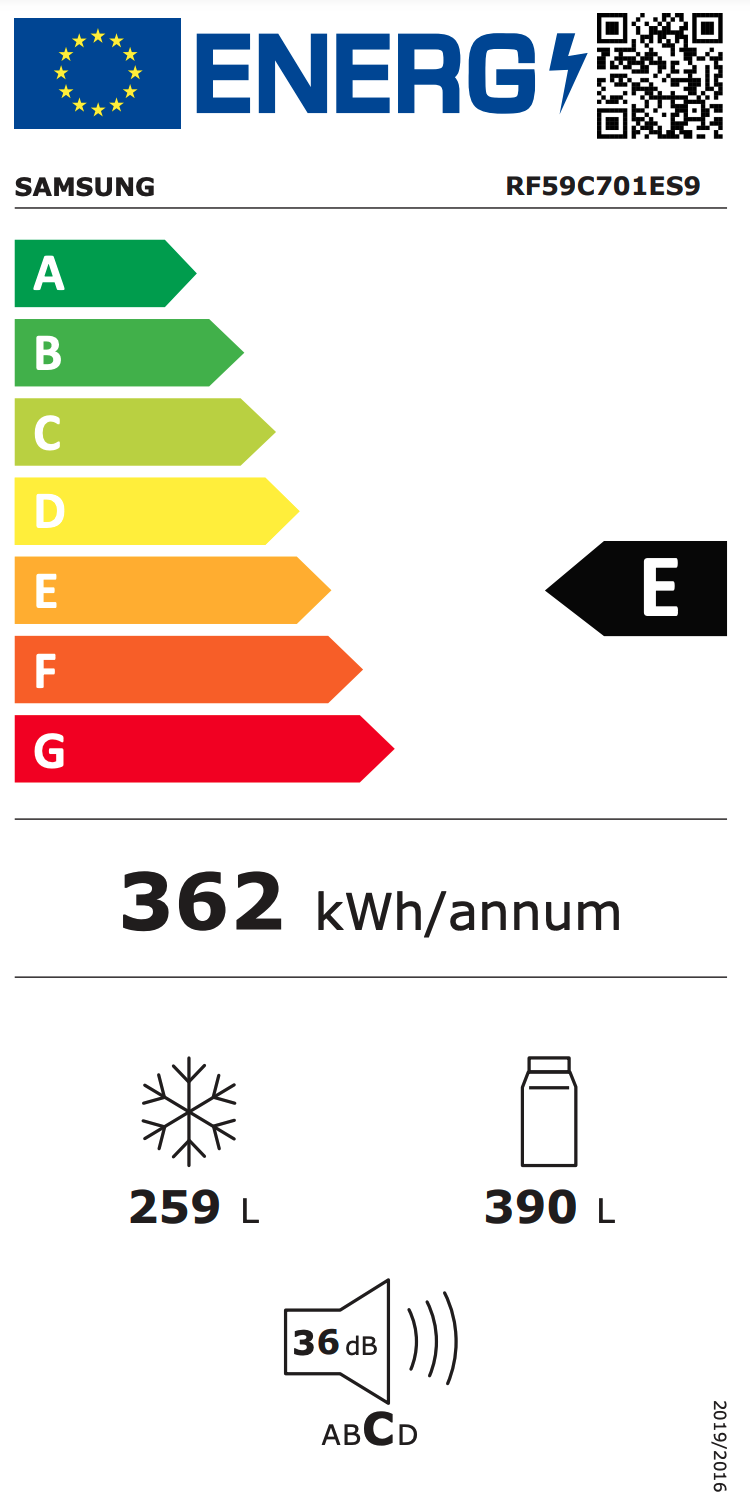 SAMSUNG RF59C701ES9/EG side-by-side - 177cm