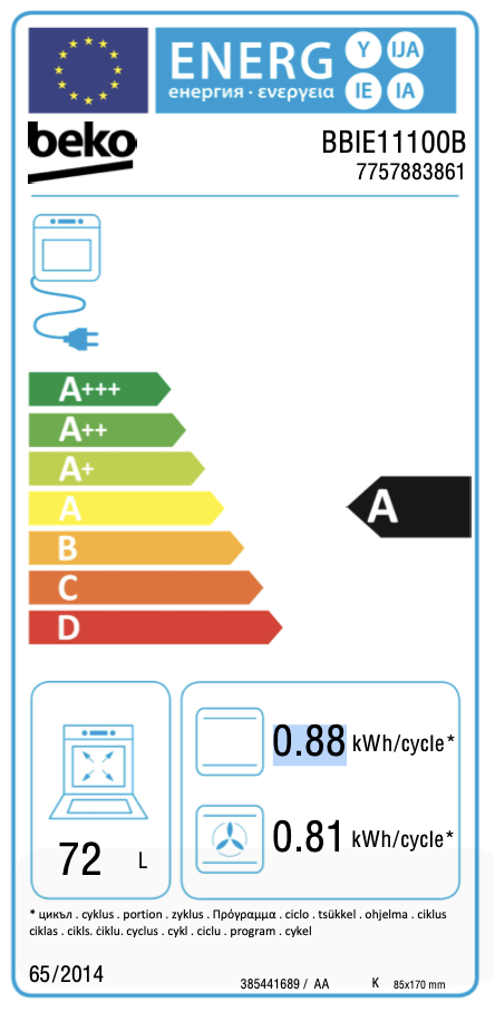 BEKO BBIE11100B multifunctionele oven - 60cm