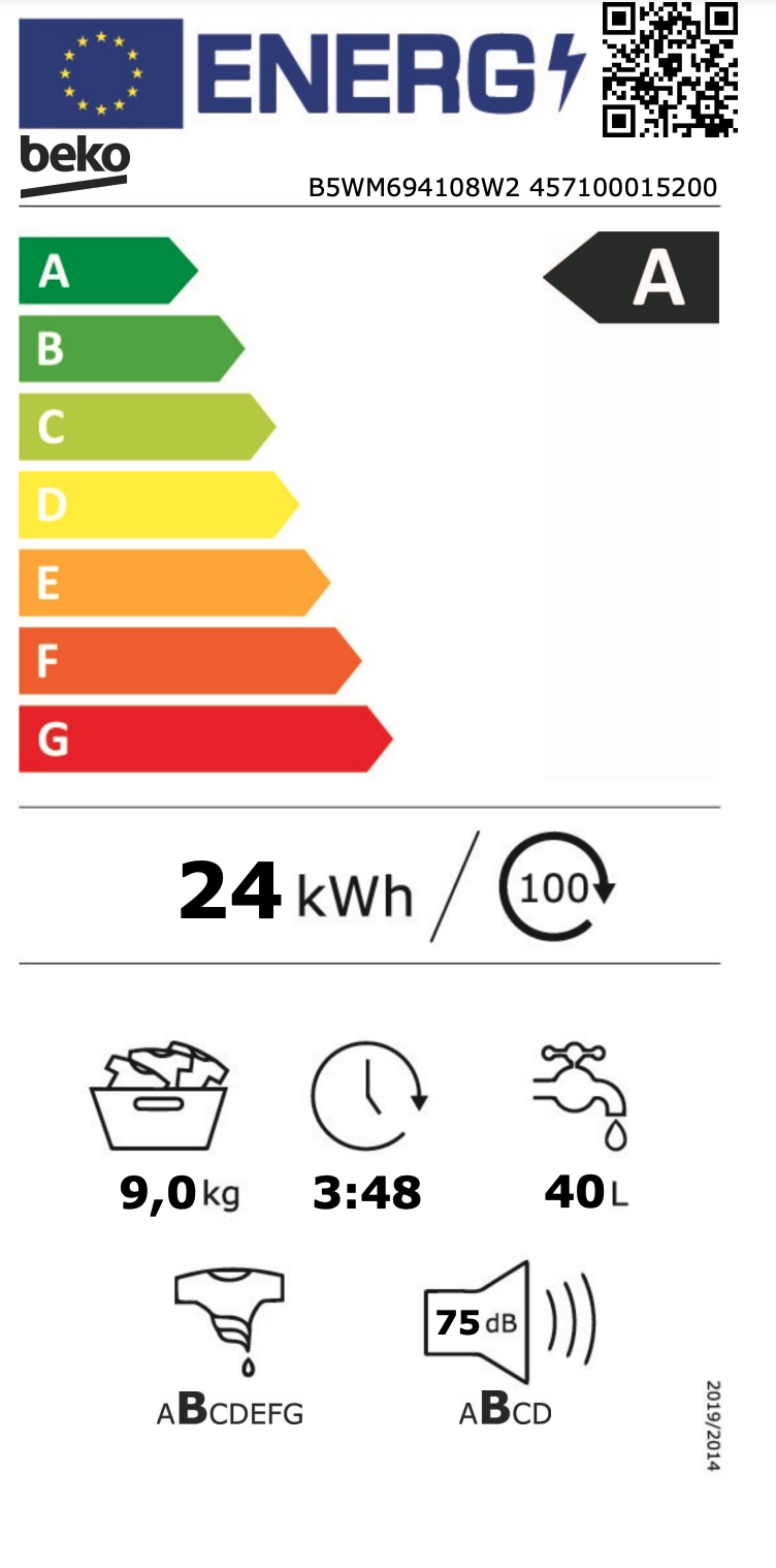 BEKO B5WM694108W2 wasmachine