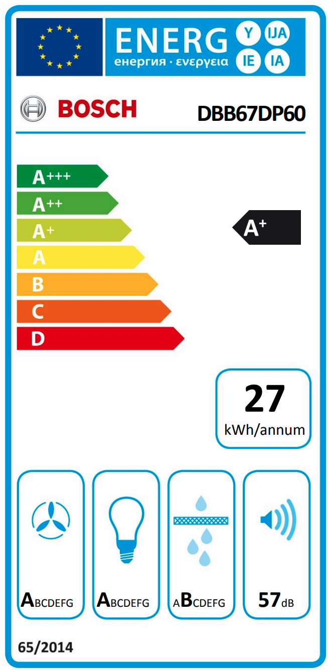 BOSCH DBB67DP60 geïntegreerde dampkap - 60cm