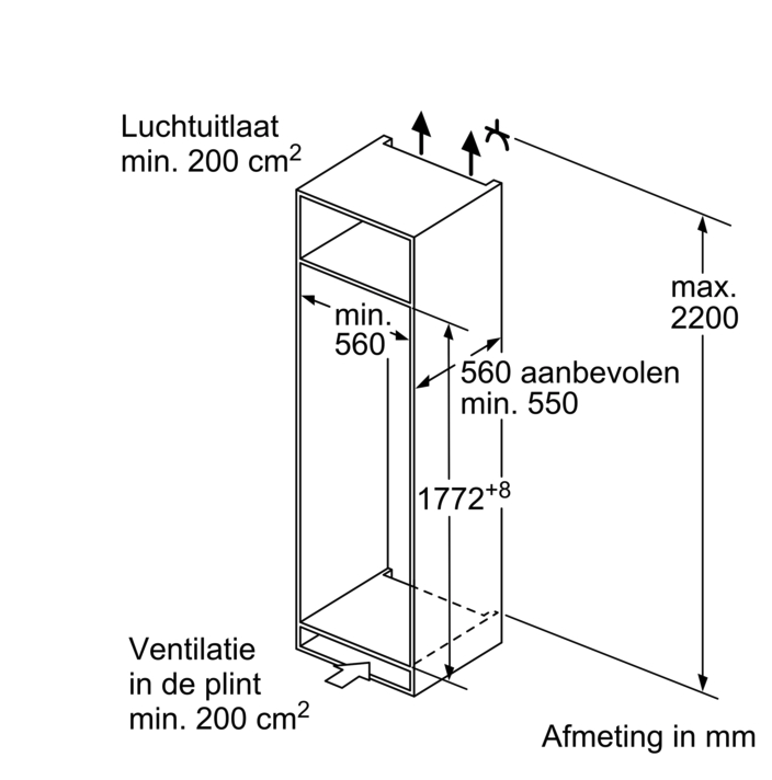 BOSCH KIR81EDD0 SERIE 6 koelkast zonder vriesvak - 178cm BOSCH KIR81EDD0 SERIE 6 koelkast zonder vriesvak - 178cm