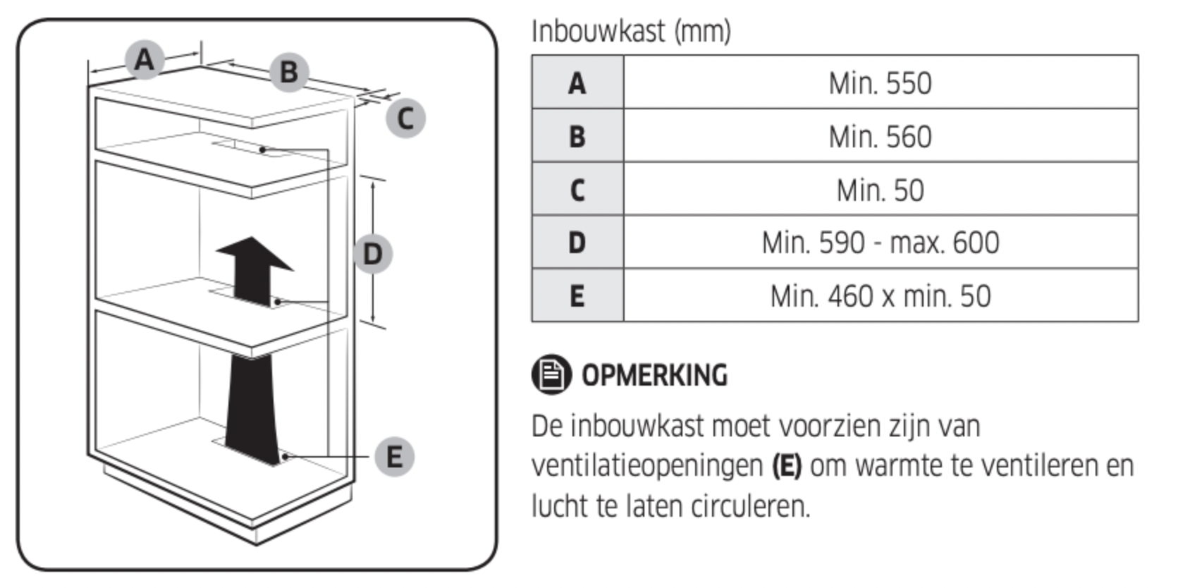 SAMSUNG NV68A1140BS multifunctionele oven - 60cm