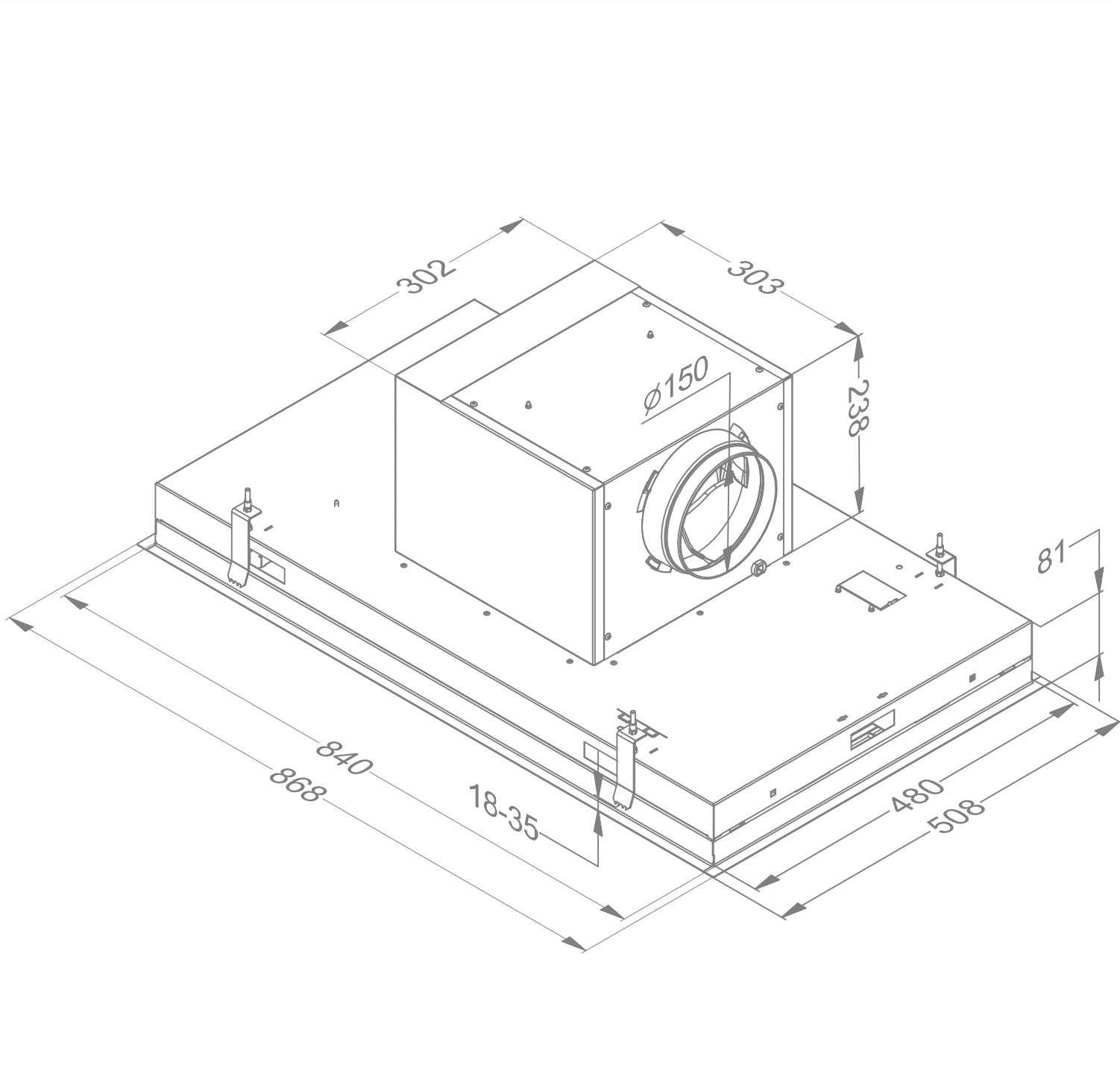 NOVY 6834 Pureline plafonddampkap - 90cm