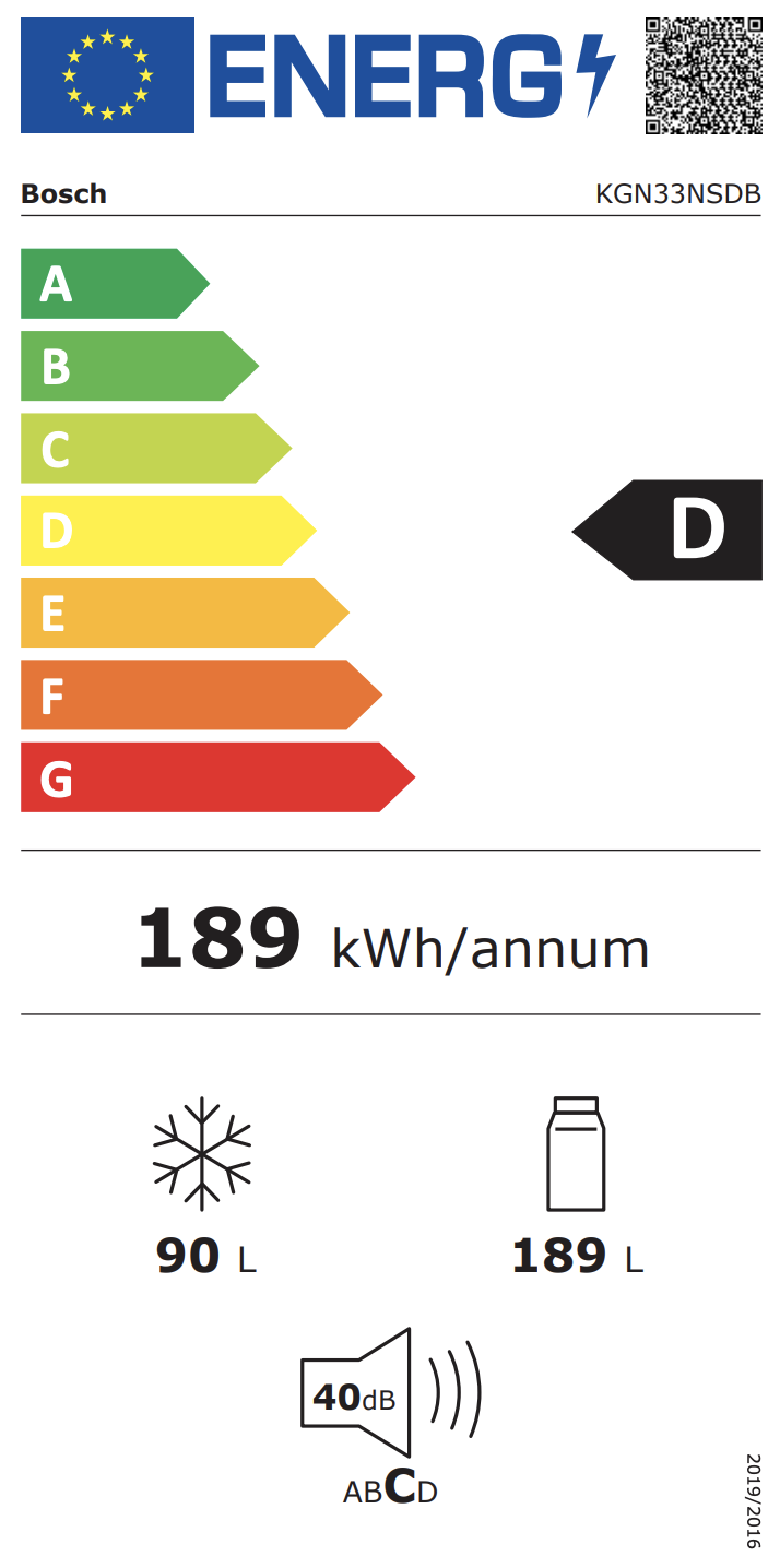 BOSCH KGN33NSDB vrijstaande koel-/vriescombinatie - 175cm