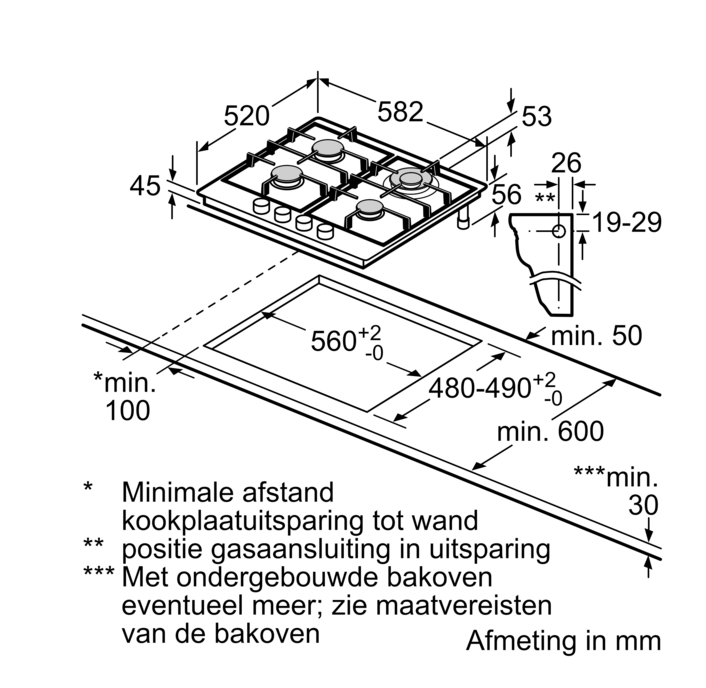 BOSCH PGH6B5K90 gaskookplaat - 60cm