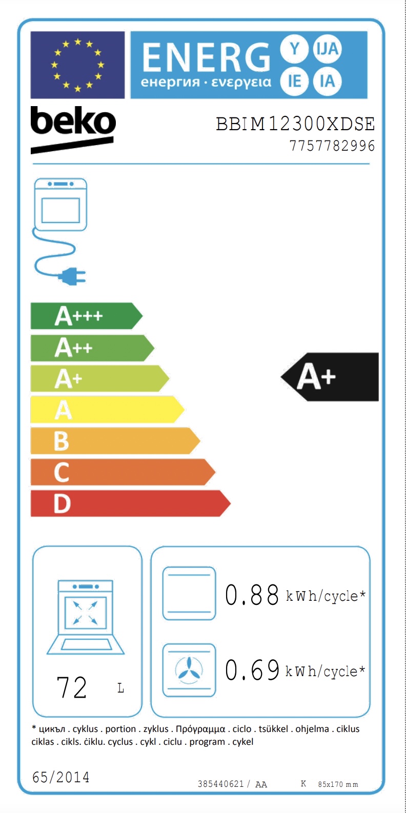 BEKO BBIM12300XDSE multifunctionele oven - 60cm