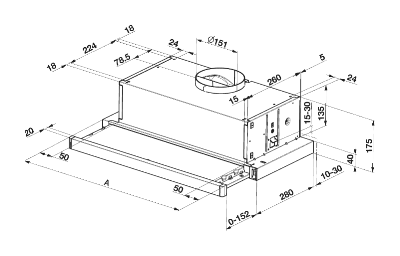 BEKO CTB9250X telescopische dampkap - 90cm