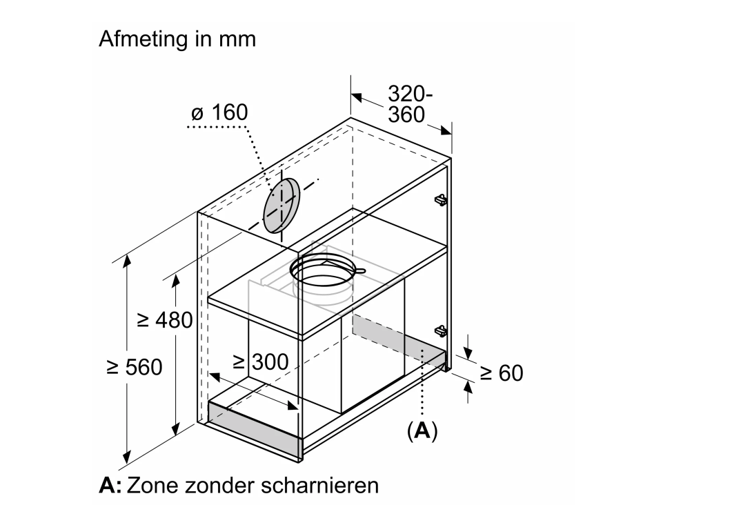 BOSCH DBB95CC60 geïntegreerde dampkap - 90cm