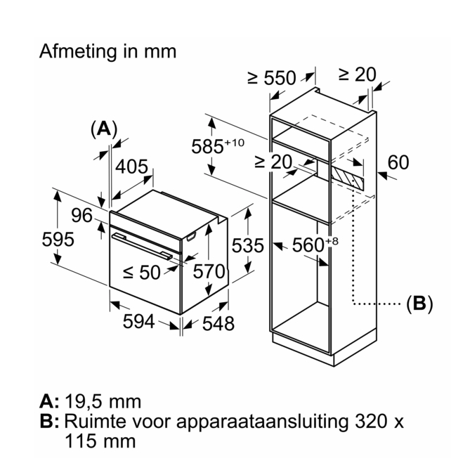 BOSCH HBA3140B4 multifunctionele oven - 60cm