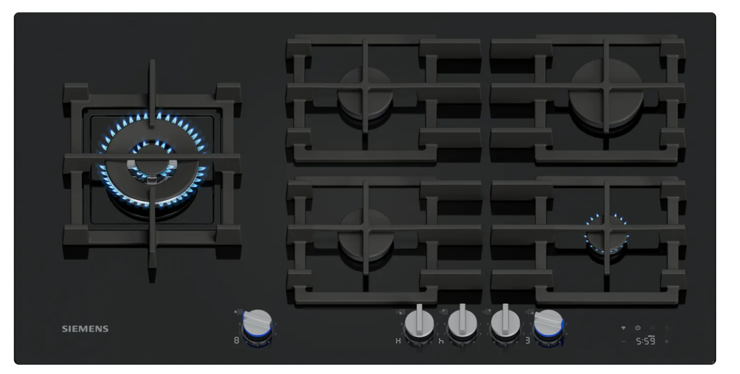 SIEMENS ER9A6SH40 IQ700 gaskookplaat - 90cm